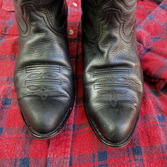 Vintage Durango Black Leather Cowboy Boots | Rugged Fall Wardrobe Staple | EUC - Picture 8 of 16